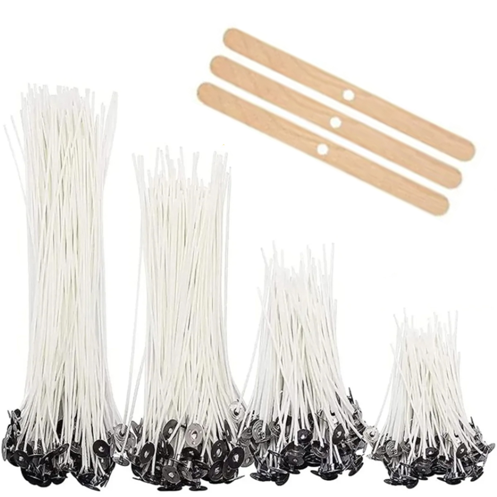 Soy Wax Pillar Blend - 53pcs Candle Wicks Holder Waxed Cotton