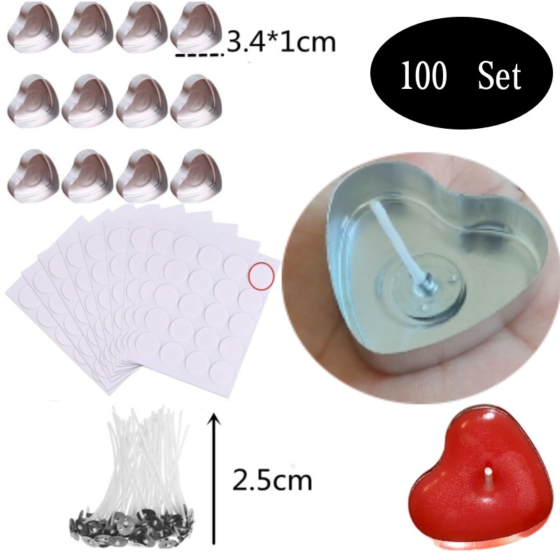 100 Sets Heart shaped Empty Al - Candle Making Kit Wholesale review and price