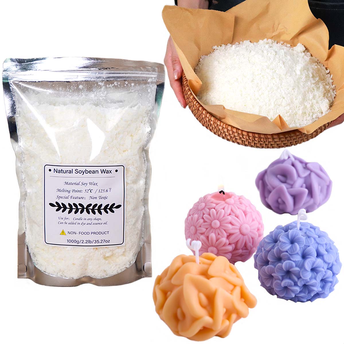 500g/1kg Natural Soy Wax Flake - Candle Making Los Angeles review and price
