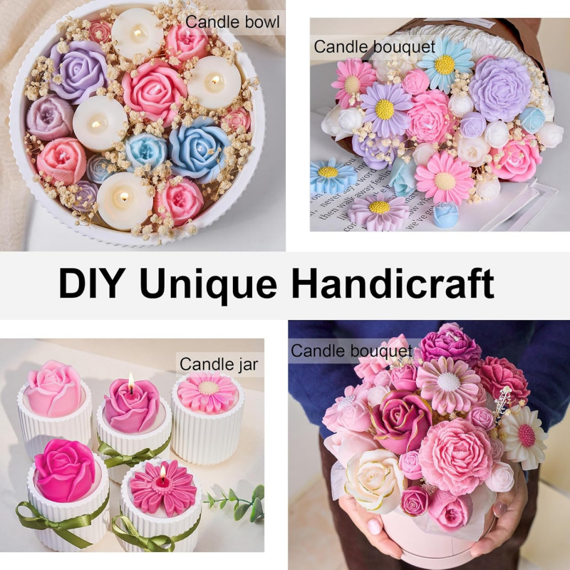 5Flower Candle Mold Set，3D Flo - Candle Making Kit Wholesale review and price