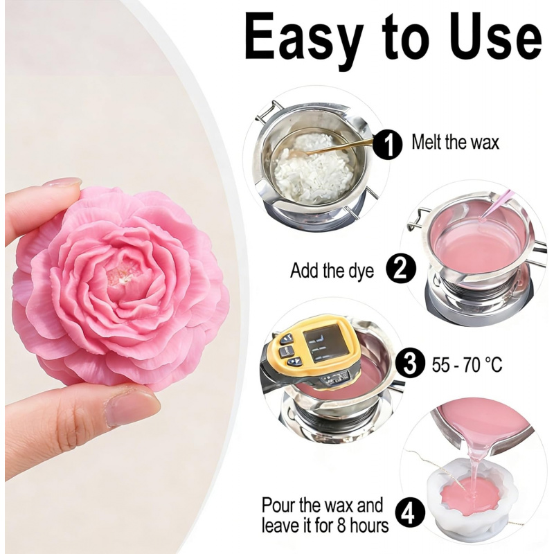 5Flower Candle Mold Set，3D Flo - Candle Making Kit Wholesale review and price