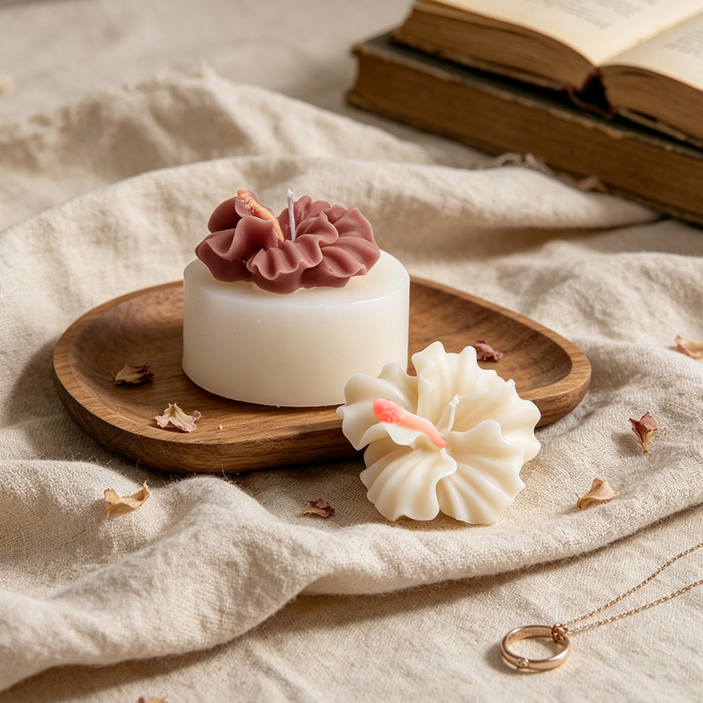 2pcs Hibiscus Flower Candle Mo - Candle Making Kit Wholesale review and price